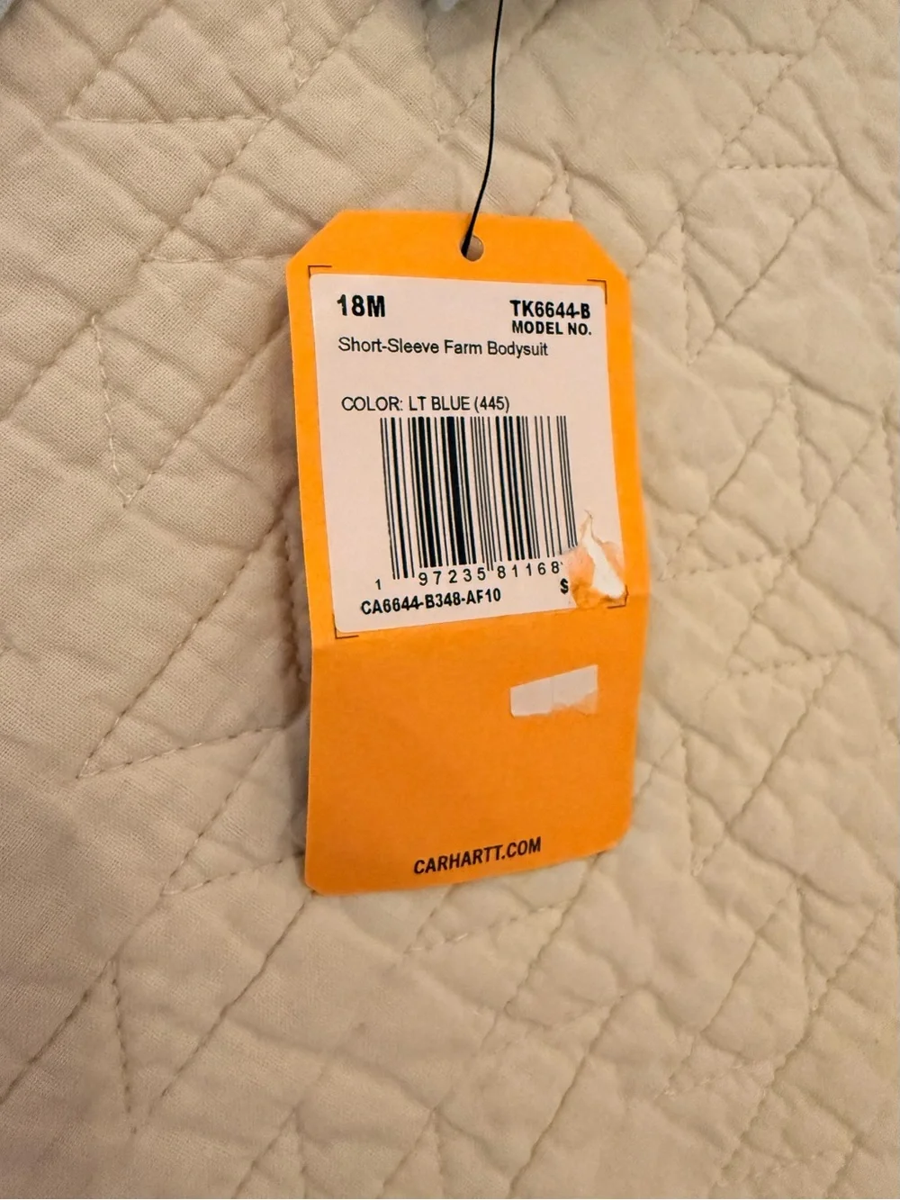Carhartt Baby Blue Short-Sleeve Onesie